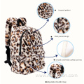 Leopard printed plush children's backpack